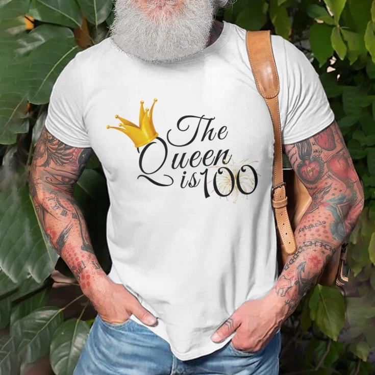 Damen 100. Geburtstag T-Shirt - The Queen Is 100 Design für Oma & Mama Geschenke für alte Männer