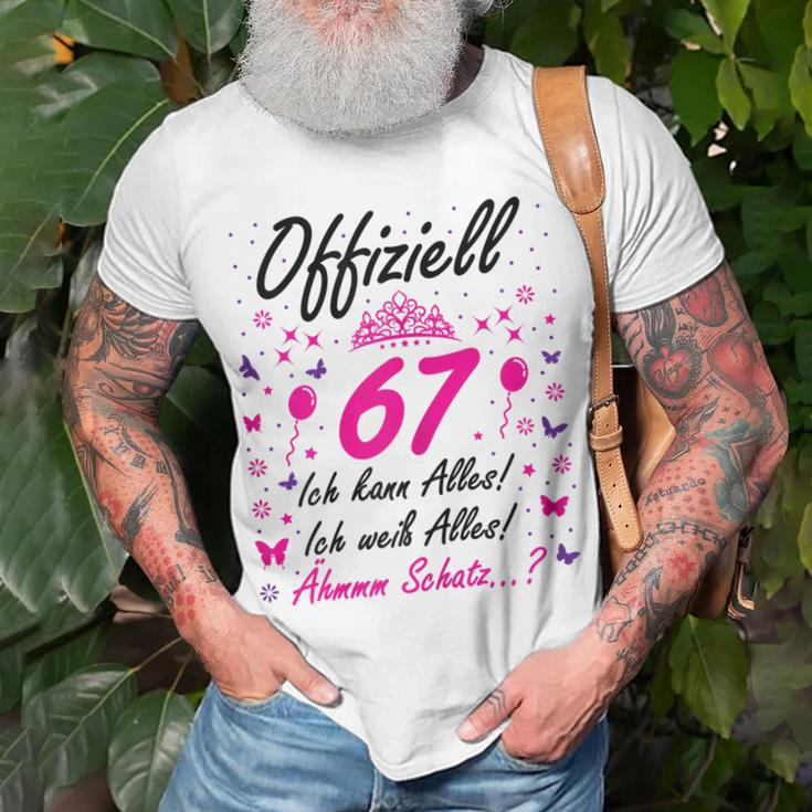 Damen 67 Geburtstag Lustig Offiziell 67 Ich Kann AllesSchatz T-Shirt Geschenke für alte Männer