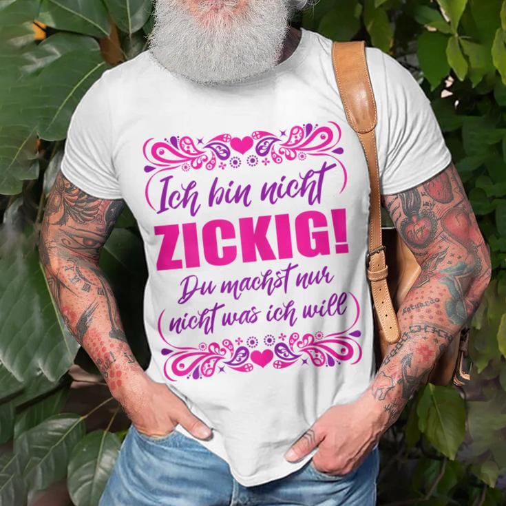 Damen Ich Bin Nicht Zickig T-Shirt, Lustige Sprüche für Frauen Geschenke für alte Männer