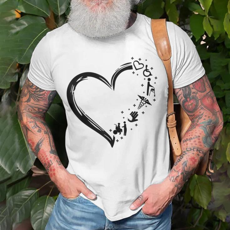 Disability Support Heart Helping Hands Disability Pride T-Shirt Gifts for Old Men