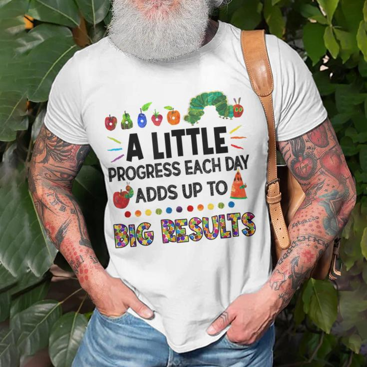 Fortschritt Raupe T-Shirt für den Schulstart, Motivierend Geschenke für alte Männer