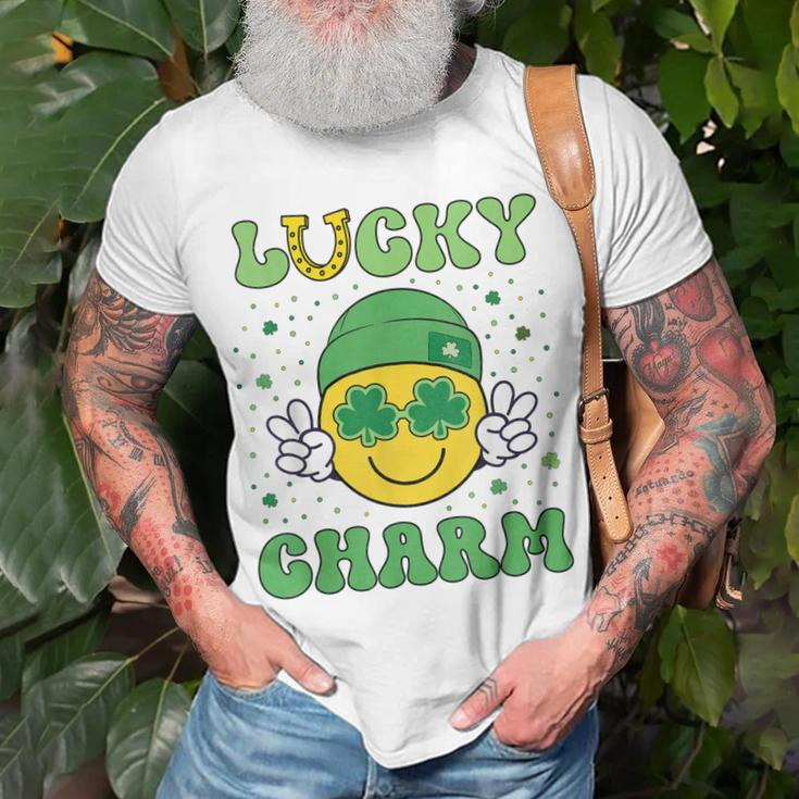Funny St Patricks Day Lucky Charm Smile Face Kids Boys Girls Unisex T-Shirt Gifts for Old Men