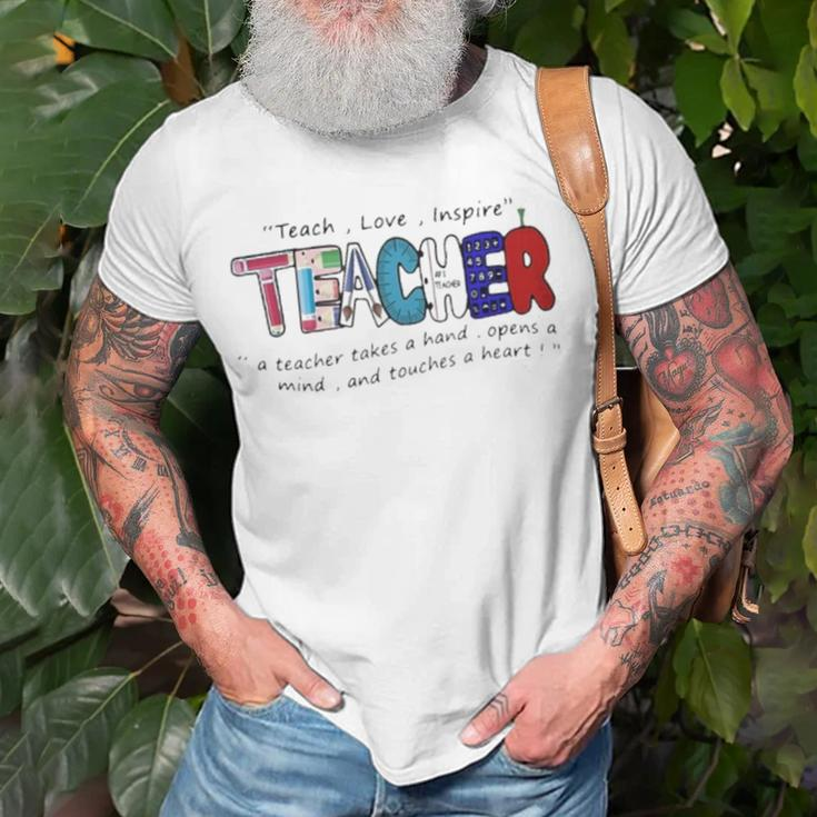Gift Teach Love Inspire Teacher TeachingUnisex T-Shirt Gifts for Old Men