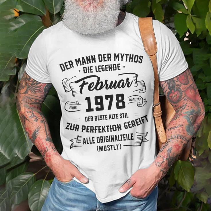 Herren Der Mann Mythos Die Legend Februar 1978 45 Geburtstag T-Shirt Geschenke für alte Männer