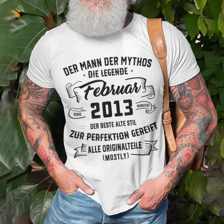 Herren Der Mann Mythos Die Legend Februar 2013 10 Geburtstag T-Shirt Geschenke für alte Männer