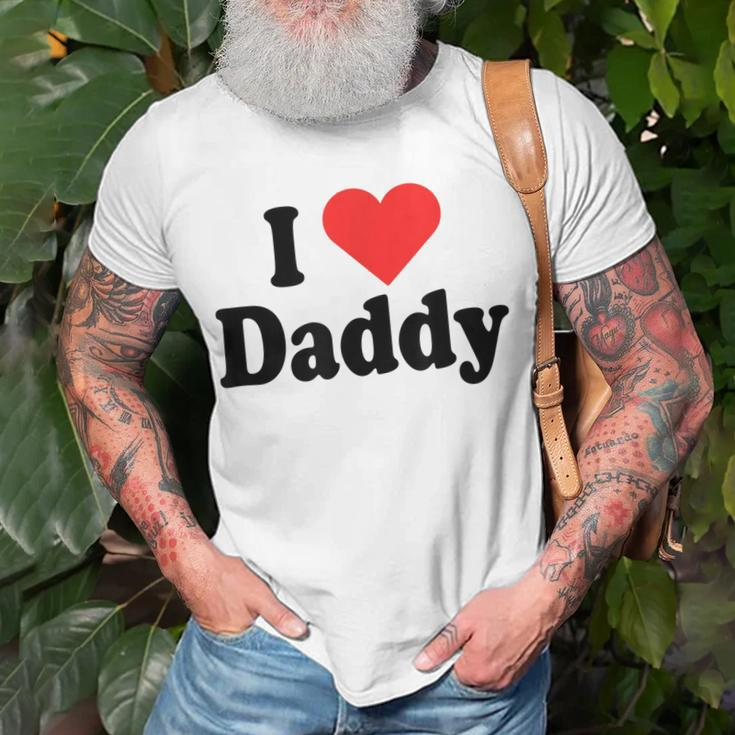 I Love Daddy Heart Gift For Fathers Day Father Dad Daddy Unisex T-Shirt Gifts for Old Men