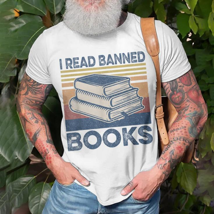 I Read Banned Books Week Librarian Freedom Reader Nerd Men Unisex T-Shirt Gifts for Old Men