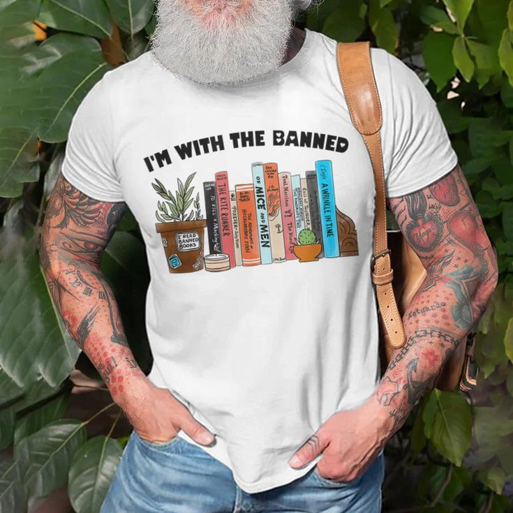 Im With The Banned Love Reading Books Outfit For Bookworms Unisex T-Shirt Gifts for Old Men