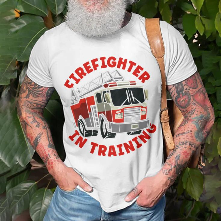 Kids Firefighter In Training Boys Fire Truck Toddler T-Shirt Gifts for Old Men