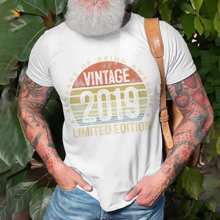 Kids Vintage 2019 Limited Edition 4 Year Old Gifts 4Th Birthday Unisex T-Shirt Gifts for Old Men