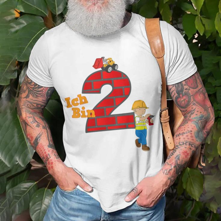 Kinder Geburtstags 2 Jahre Junge Bagger Baumeister T-Shirt Geschenke für alte Männer