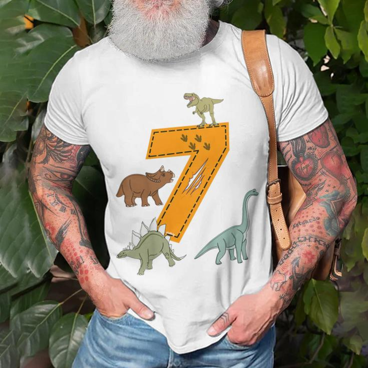 Kinder Geburtstags 7 Jahre Junge Dinosaurier Dino T-Shirt Geschenke für alte Männer