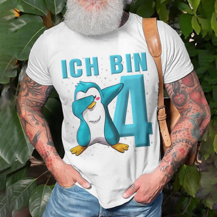 Kinder Pinguin 4 Jahre Jungen Mädchen Pinguin 4 Geburtstag T-Shirt Geschenke für alte Männer
