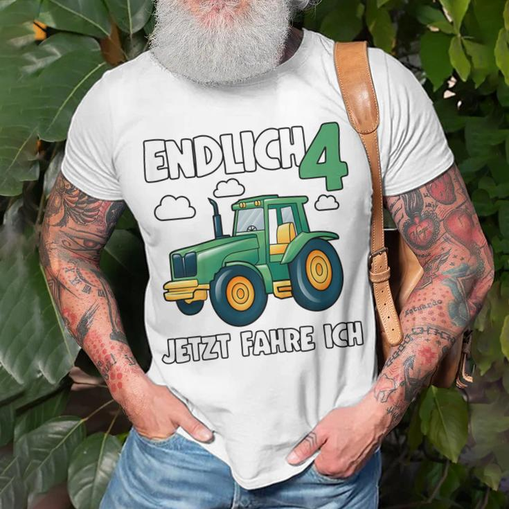 Kinder Traktor T-Shirt zum 4. Geburtstag mit Lustigen Sprüchen für Jungs Geschenke für alte Männer