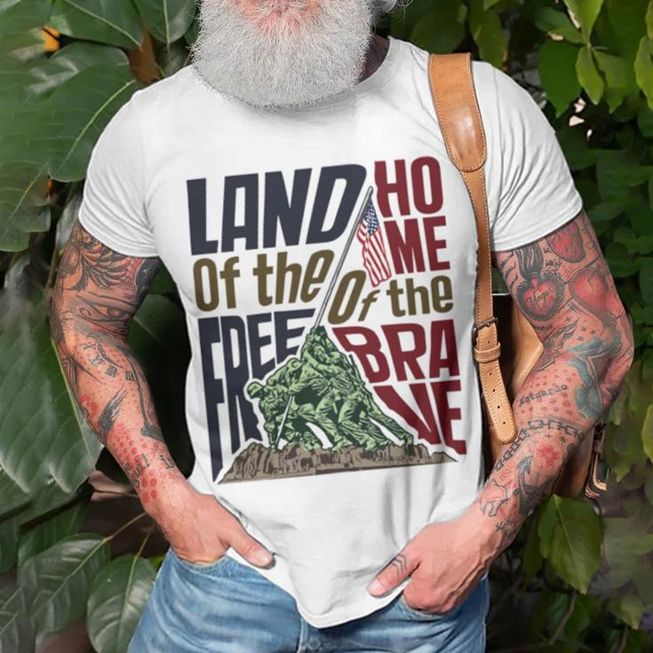 Land Of The Free Iwo Jima Unisex T-Shirt Gifts for Old Men