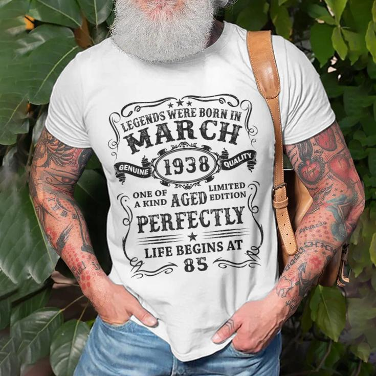 Legenden Wurden Im März 1938 Geschenk 85 Geburtstag Mann V8 T-Shirt Geschenke für alte Männer