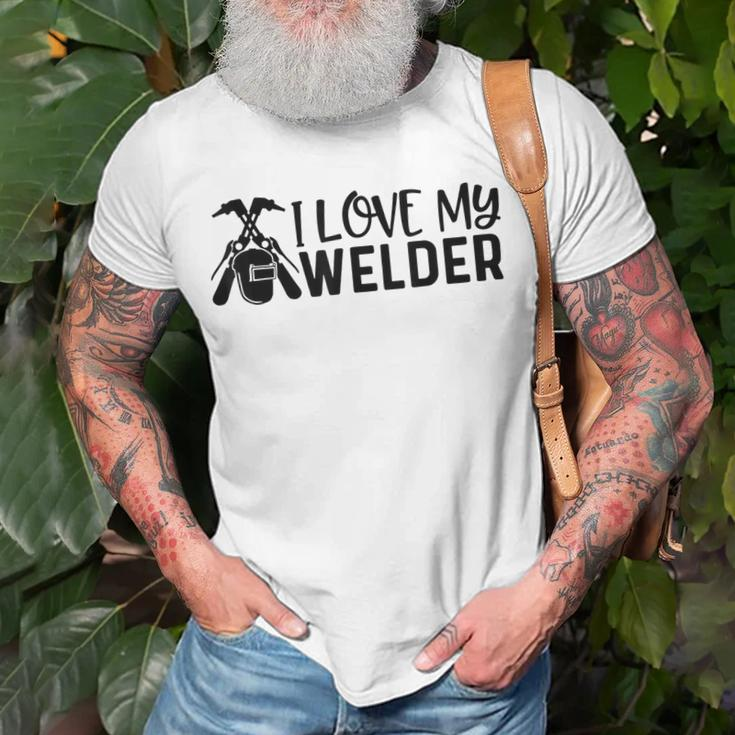 I Love My Welder Welding Worker Welders Wife Father T-shirt Gifts for Old Men