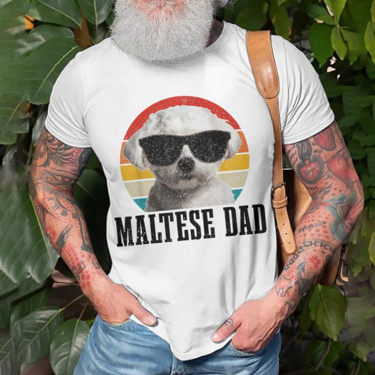 Mens Maltese Dad Retro Vintage Dog Maltese Dad T-Shirt Gifts for Old Men