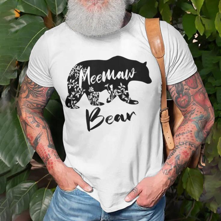 Mothers Day Gifts Cute Floral Meemaw Bear For Mom Gift For Womens Unisex T-Shirt Gifts for Old Men