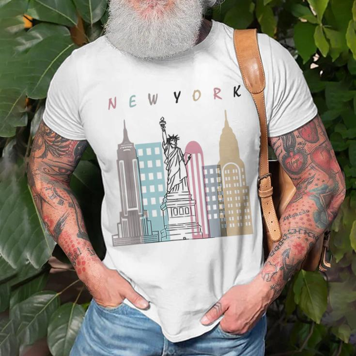 Nyc New York City Manhattan Skylines Statue Of Liberty Unisex T-Shirt Gifts for Old Men