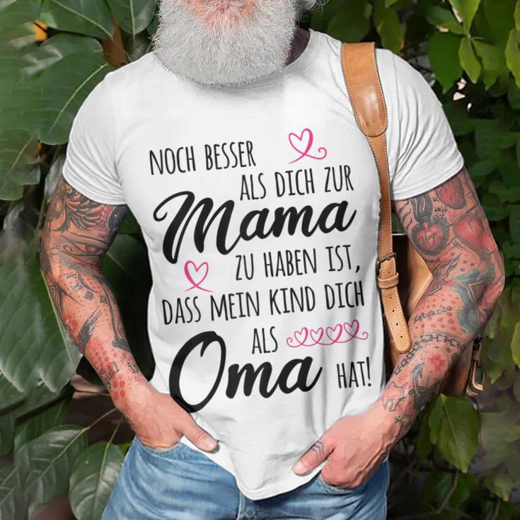 Omi Besser als Mama T-Shirt, Lustiges Oma Großmutter Tee Geschenke für alte Männer
