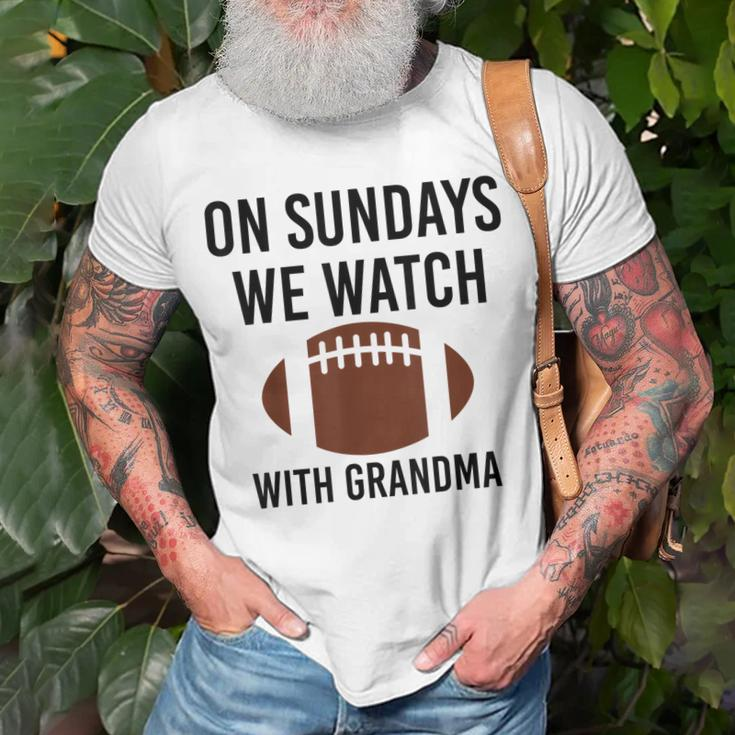On Sundays We Watch With Grandma Family Football Toddler Unisex T-Shirt Gifts for Old Men