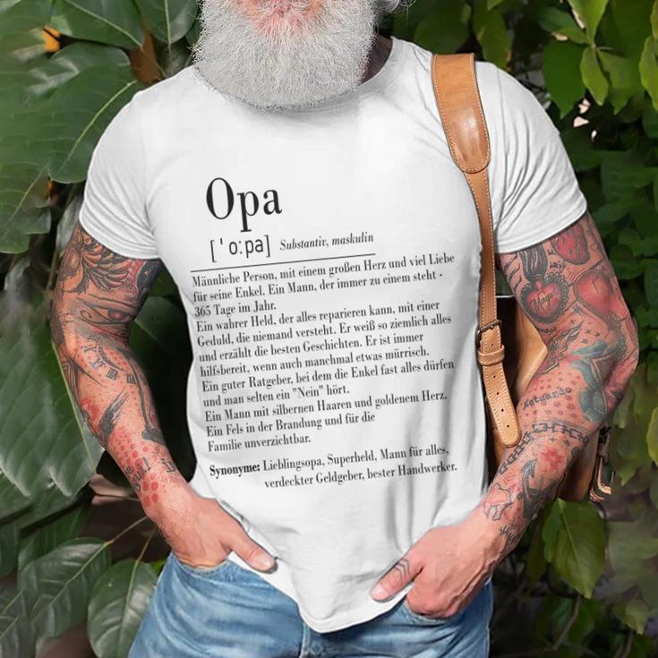 Opa Definition T-Shirt, Herren Spruch für Großvater Geschenke für alte Männer