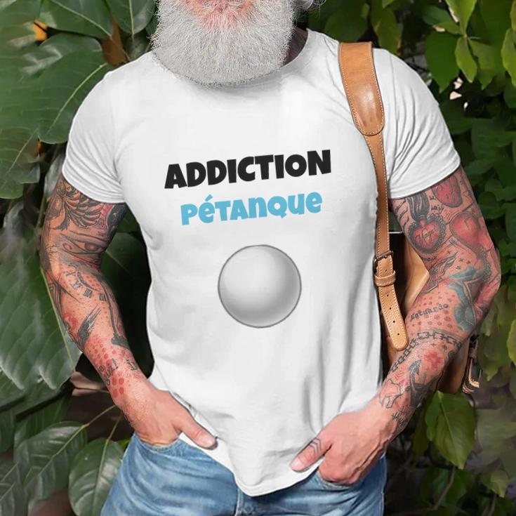 Petanque-Sucht T-Shirt mit Kugeldesign, Weißes Motivshirt Geschenke für alte Männer