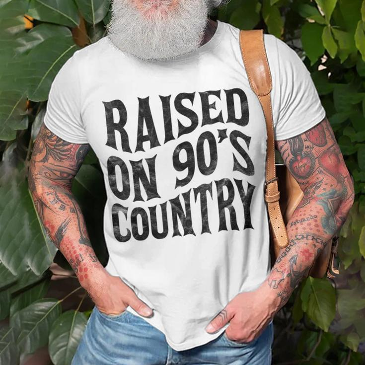 Raised On 90’S Country Music Vintage Letter Print Unisex T-Shirt Gifts for Old Men