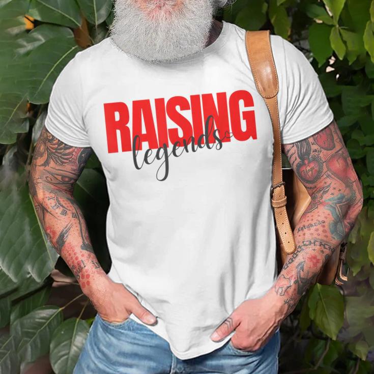 Raising Legends Slogan T-Shirt, Weiß mit Rotem Text Geschenke für alte Männer