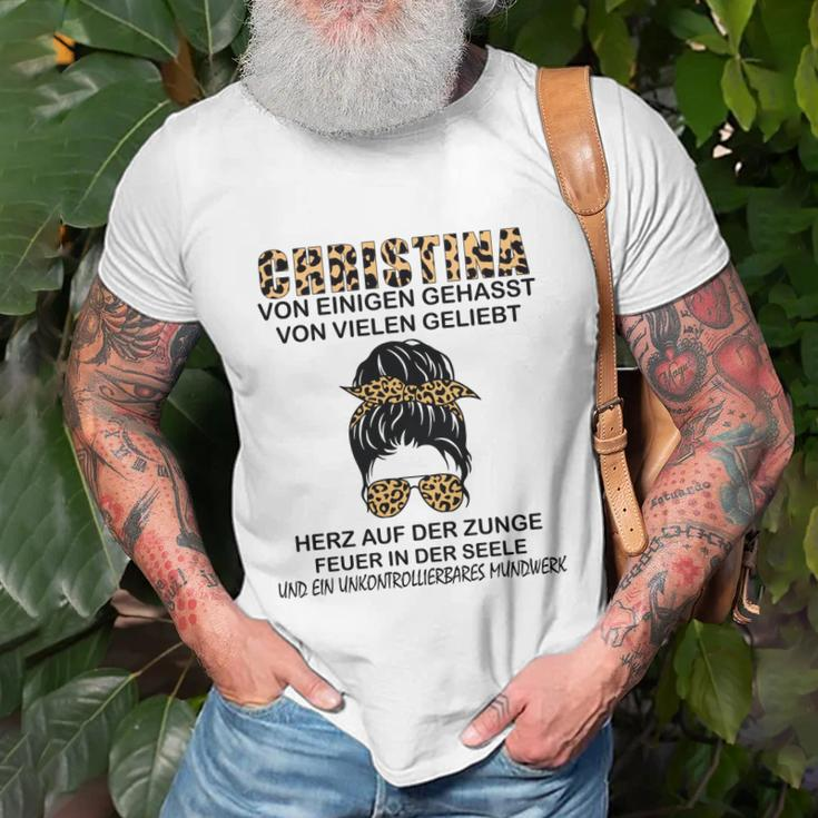 Rebellisches Leopardenmuster & Portrait Design T-Shirt – Weiß Geschenke für alte Männer
