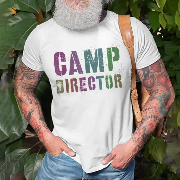 Rockin Camp Director Camping Host Chaos Coordinator Sign Unisex T-Shirt Gifts for Old Men