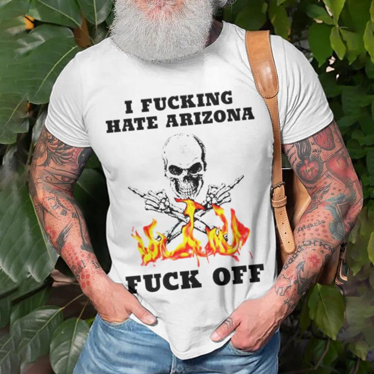 Skull I Fuckling Hate Arizona Fuck Off Unisex T-Shirt Gifts for Old Men