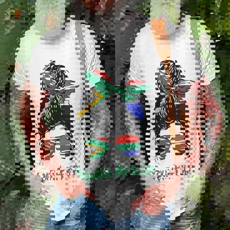 South Africa Girl South African Girl South Africa Woman Flag Unisex T-Shirt Gifts for Old Men