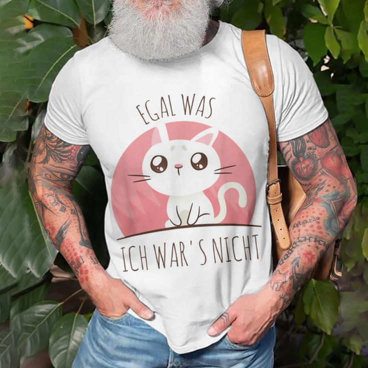 Süße Katze Humor Spruch Egal Was Ich War Es Nicht T-Shirt Geschenke für alte Männer