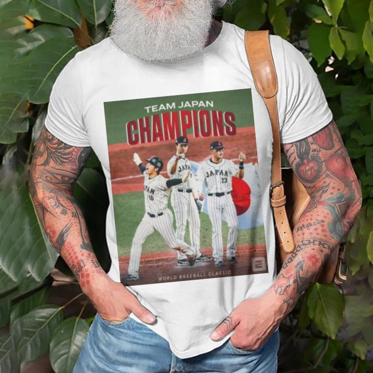 Team Japan Champions World Baseball Classic 2023 Poster Unisex T-Shirt Gifts for Old Men