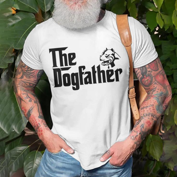 The Dogfather Pitbull Funny Father Dog Lover Gift Gift For Mens Unisex T-Shirt Gifts for Old Men