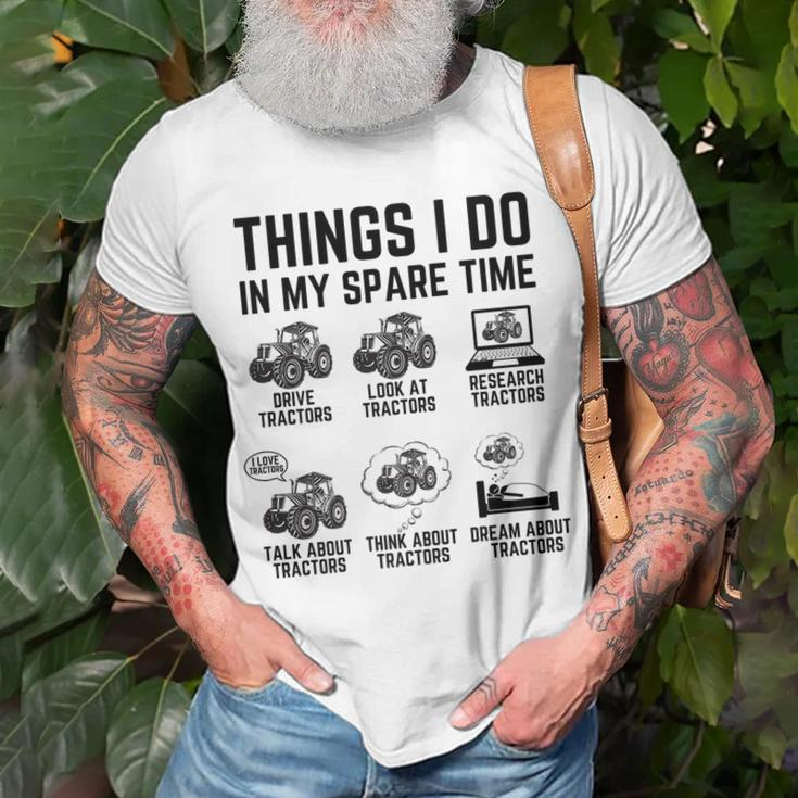 Tractor 6 Things I Do In My Spare Time Tractor Driver T-Shirt Gifts for Old Men