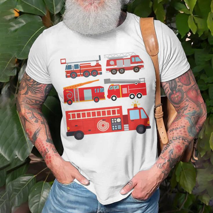 Types Of Fire Truck Toddler Boy Firefighter Trucks T-Shirt Gifts for Old Men