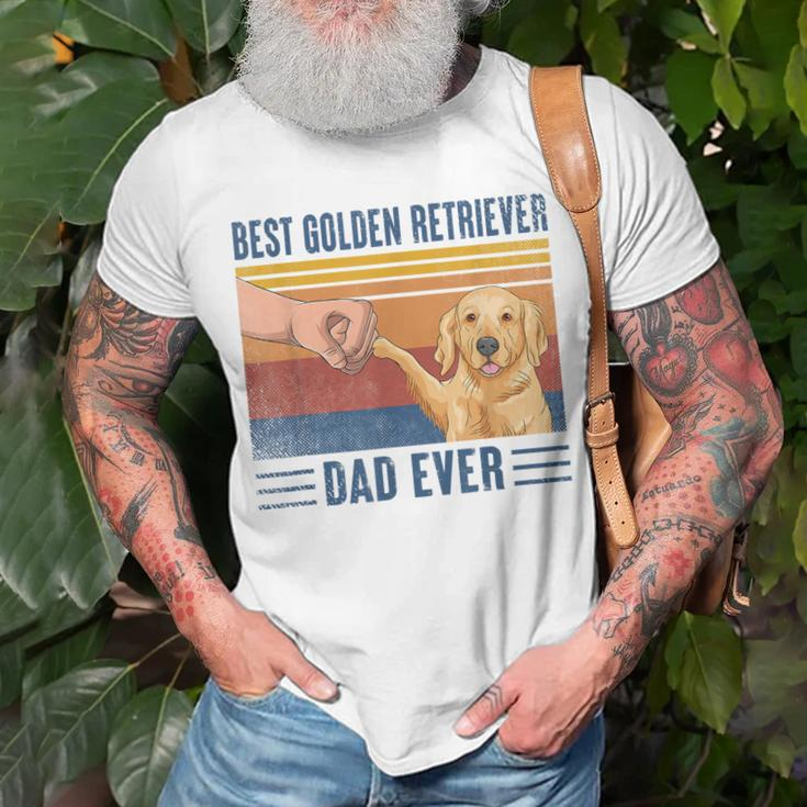 Vintage Best Golden Retriever Dad Ever Fist Bump Funny Dog Gift For Mens Unisex T-Shirt Gifts for Old Men