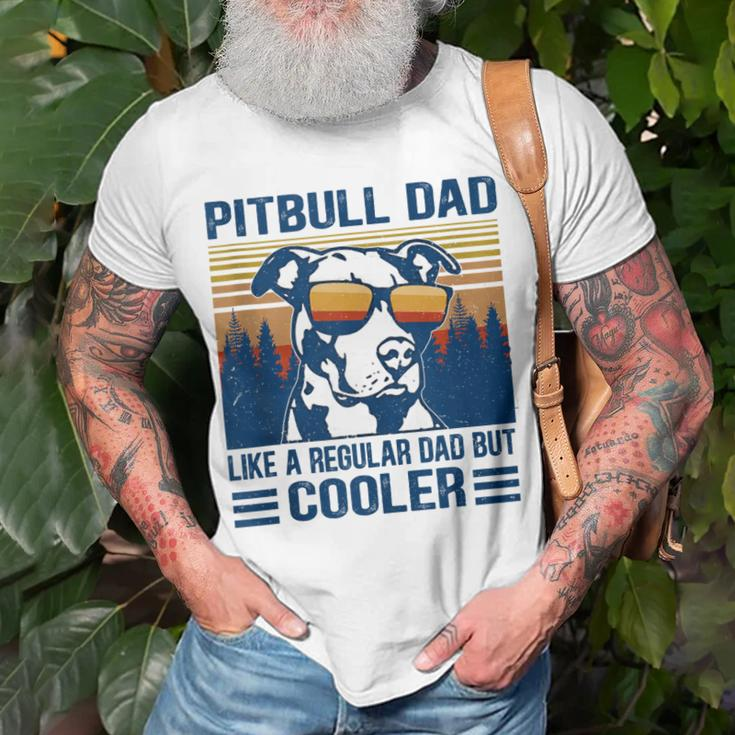 Vintage Pitbull Dad Like A Regular Dad But Cooler V2 T-Shirt Gifts for Old Men