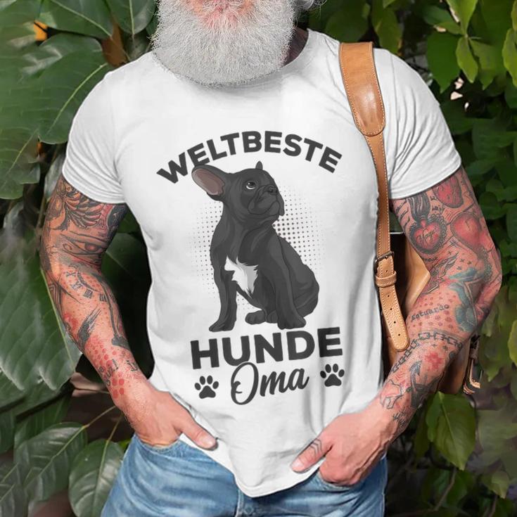 Weltbeste Hunde-Oma Französische Bulldogge Tee, Frenchie Frauchen Shirt Geschenke für alte Männer