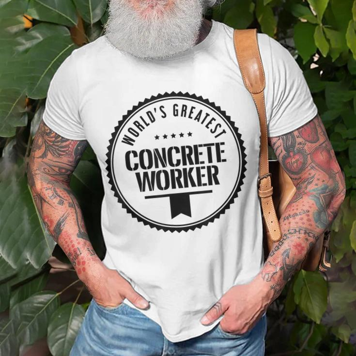 Worlds Greatest Concrete Worker T-shirt Gifts for Old Men