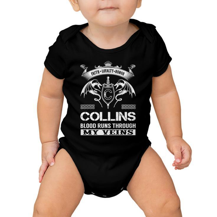 Collins Last Name Surname Tshirt Baby Onesie