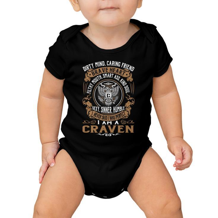 Craven Last Name Surname Tshirt Baby Onesie