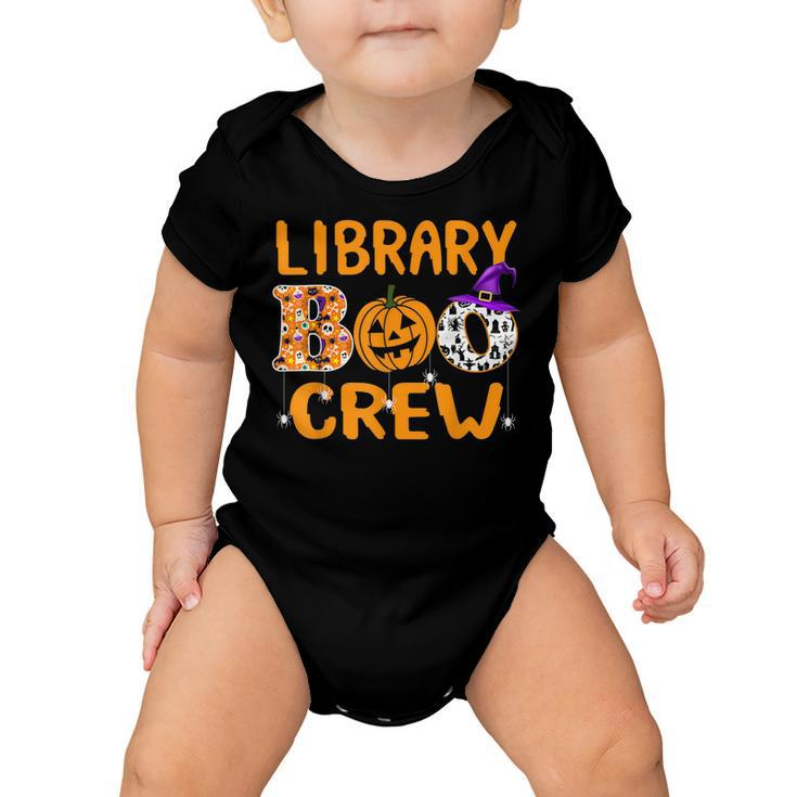 Library Boo Crew School Librarian Halloween Library Book  V7 Baby Onesie
