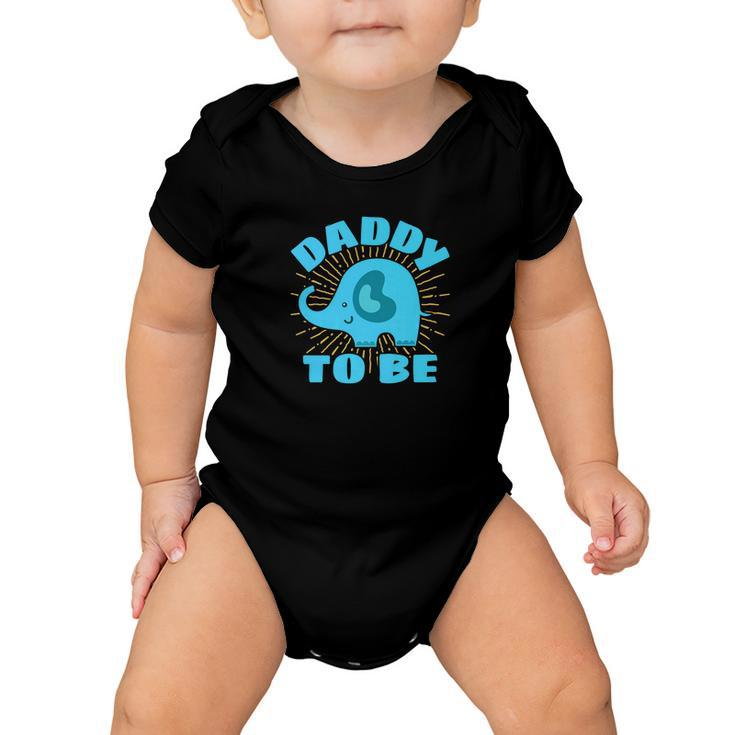 Mens Daddy To Be Elephant Blue Gender Reveal Baby Shower Baby Onesie
