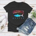 Cozumel Mexico Shark Scuba Diver Snorkel Diving Spring Break Women V-Neck T-Shirt