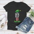 Son Elf Matching Family Group Christmas Party Pajama Women V-Neck T-Shirt