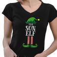 Son Elf Matching Family Group Christmas Party Pajama Women V-Neck T-Shirt